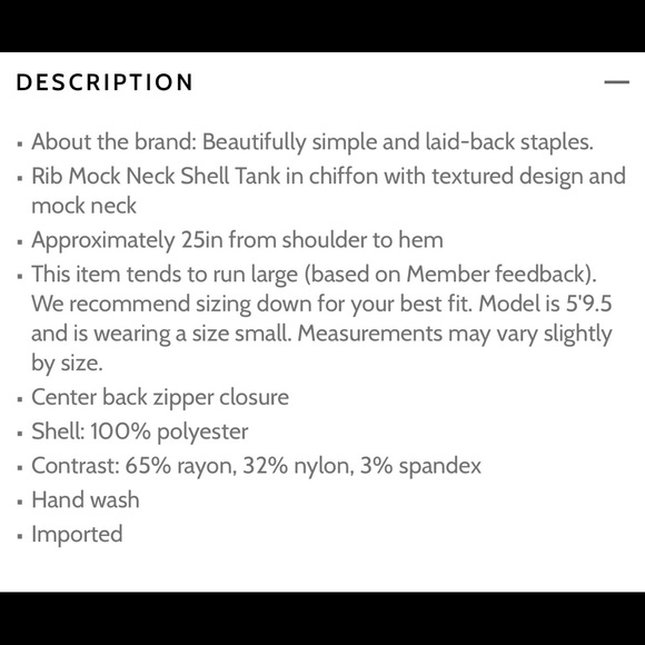 Vince variegated ribbed mock neck shell top - Picture 3 of 4